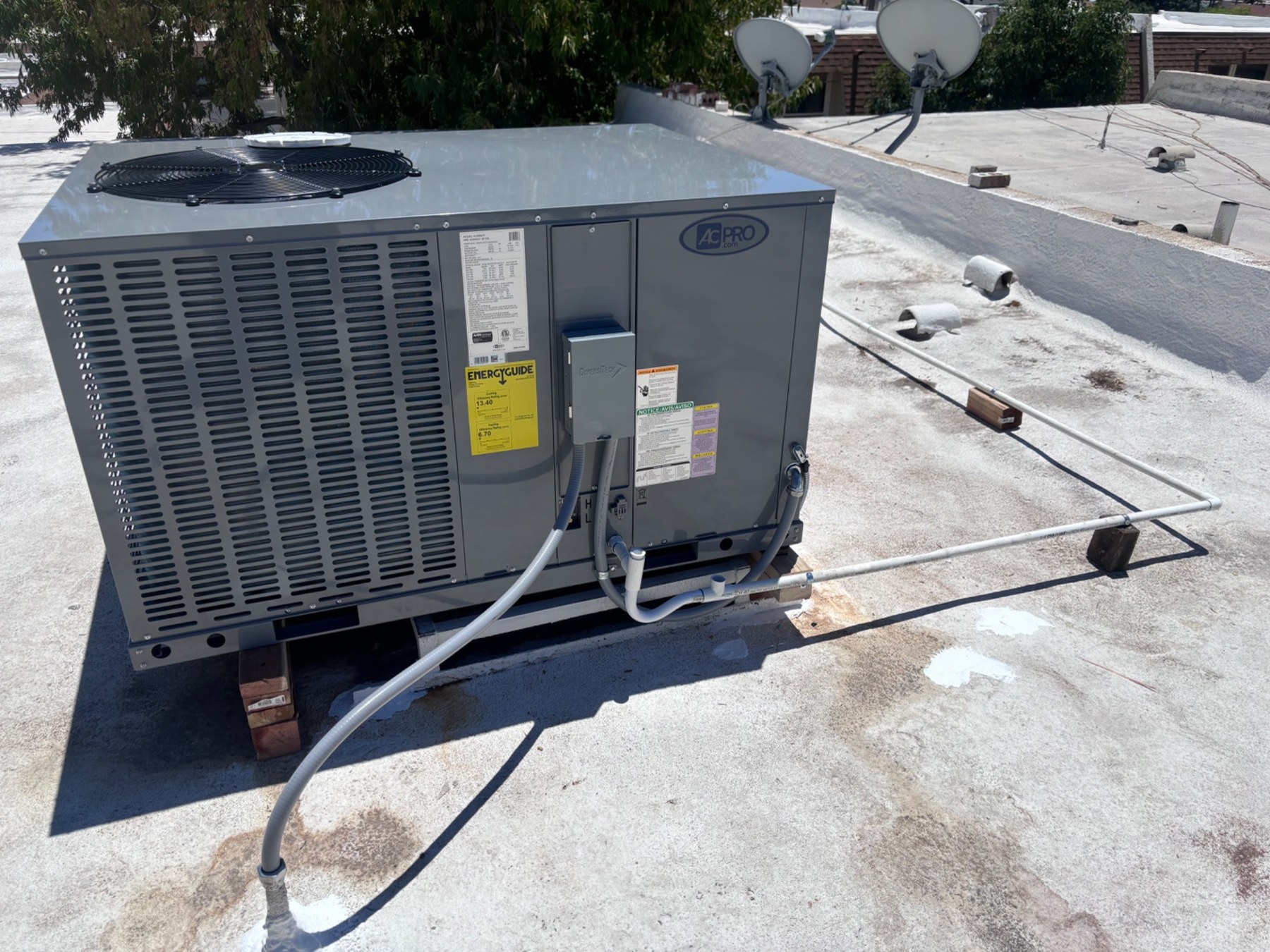 Package HVAC unit on rooftop
