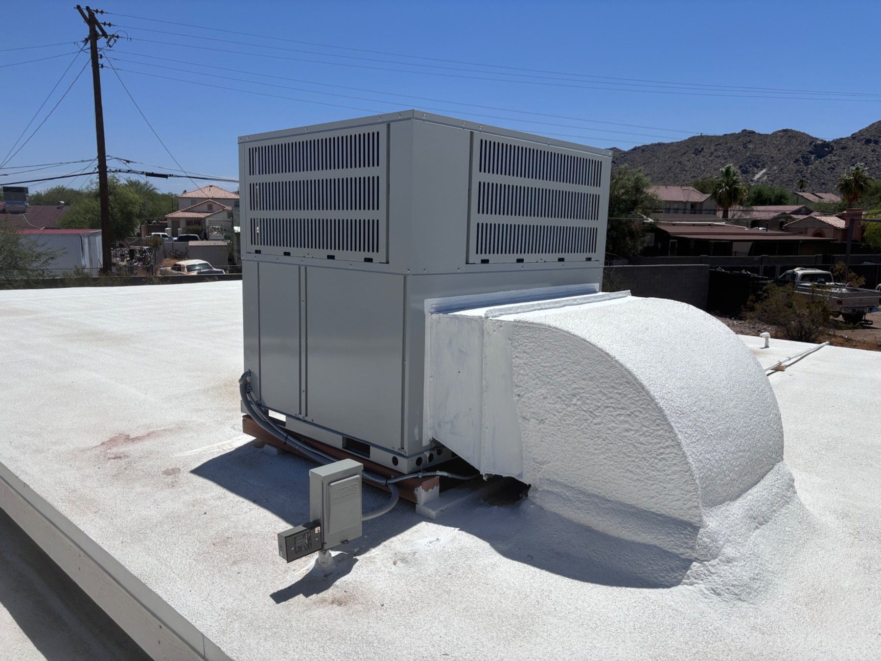 Rooftop package unit installation